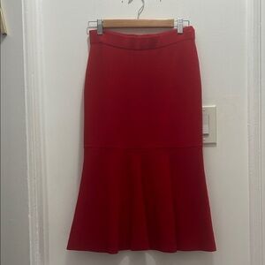 Ann Taylor Vibrant Red Knit Mermaid Skirt XS NWOT